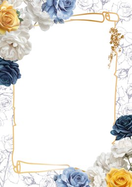 Düzenlenebilir Şablon Çiçek Çerçeve Tasarımı