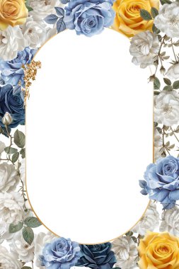 Düzenlenebilir Şablon Vintage Çiçek Çerçeve Tasarımı