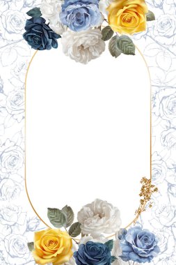 Düzenlenebilir Şablon Vintage Çiçek Çerçeve Tasarımı