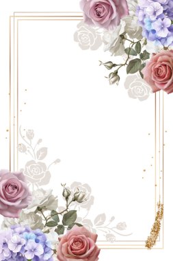 Düzenlenebilir Şablon Çiçek Çerçeve Tasarımı