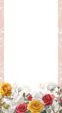 Düzenlenebilir Şablon Çiçek Çerçeve Tasarımı