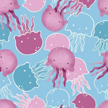 Sevimli ve eğlenceli okyanus hayatı kusursuz desen