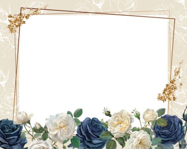 Düzenlenebilir Şablon Vintage Çiçek Çerçeve Tasarımı