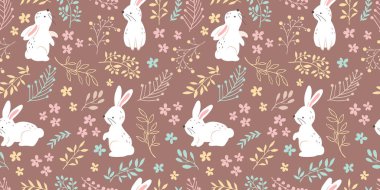 Şirin orman hayvanları, pürüzsüz desenler ve duvar kağıtları.