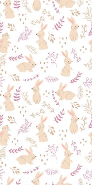 Şirin orman hayvanları, pürüzsüz desenler ve duvar kağıtları.