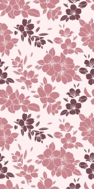 Kumaş, Duvar Kağıdı ve Daha fazlası için Güzel ve Güzel Bahar Çiçekleri Deseni