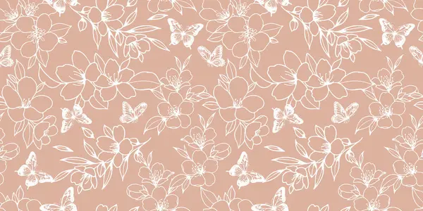 Kumaş, Duvar Kağıdı ve Daha fazlası için Güzel ve Güzel Bahar Çiçekleri Deseni