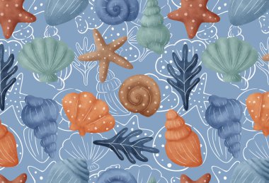 El yapımı deniz kabukları pürüzsüz desen