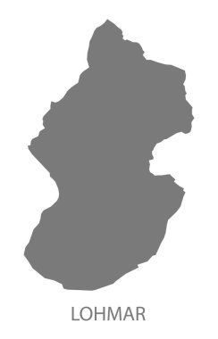 Gri çizim silueti olan Lohmar şehir haritası