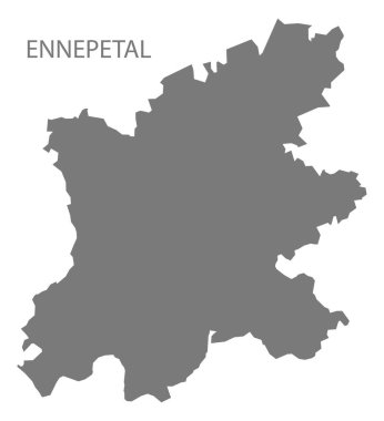 Ennepetal city map with boroughs grey illustration silhouette shape clipart