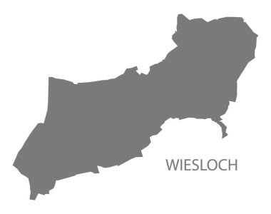 Wiesloch Alman şehir haritası gri illüstrasyon silüeti şekli