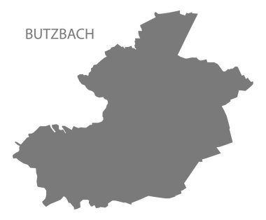 Butzbach Alman şehir haritası gri illüstrasyon silüeti