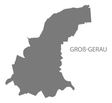 Gross-Gerau Alman şehir haritası gri illüstrasyon silüeti