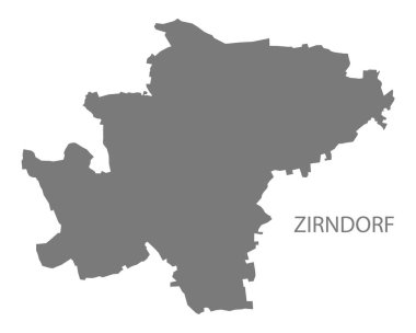 Zirndorf Alman şehir haritası gri illüstrasyon silüeti şekli