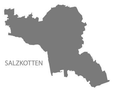 Salzkotten Alman şehir haritası gri illüstrasyon silüeti