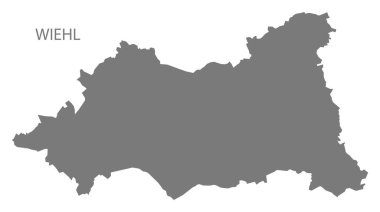 Wiehl Alman şehir haritası gri illüstrasyon silüeti