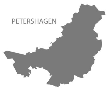 Petershagen German city map grey illustration silhouette shape clipart