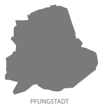 Pfungstadt German city map grey illustration silhouette shape clipart