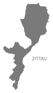 Zittau Alman şehir haritası gri illüstrasyon silüeti şekli