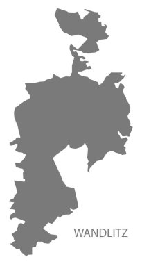 Wandlitz German city map grey illustration silhouette shape clipart