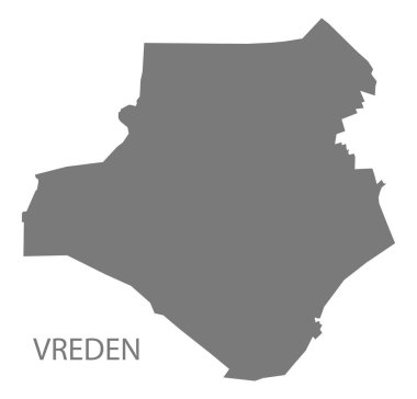 Vreden Alman şehir haritası gri illüstrasyon silüeti şekli