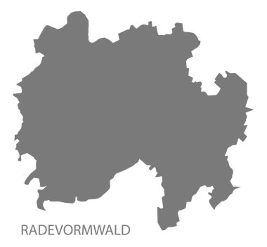 Radevormwald German city map grey illustration silhouette shape clipart