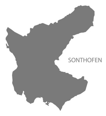 Sonthofen Alman şehir haritası gri illüstrasyon silüeti şekli