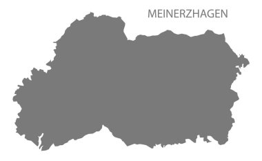 Meinerzhagen Alman şehir haritası gri çizim silueti şekli