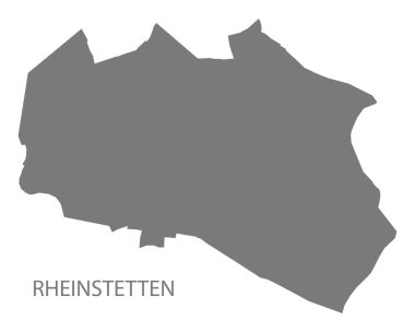 Alman şehir haritasını Rheinstetten Gri çizim silüeti şekli