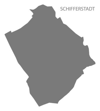 Schifferstadt Alman şehir haritası gri çizim silüeti şekli