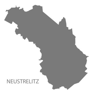 Neustrelitz Alman şehir haritası gri illüstrasyon silüeti