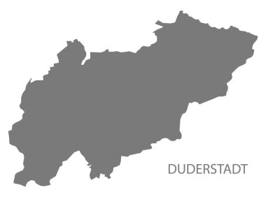 Duderstadt German city map grey illustration silhouette shape clipart