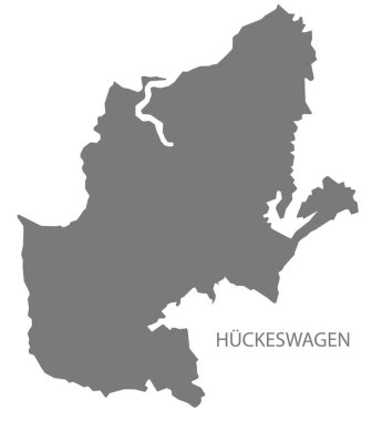 Hueckeswagen Alman şehir haritası gri illüstrasyon silüeti