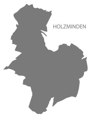 Holzminden Alman şehir haritası gri illüstrasyon silüeti şekli