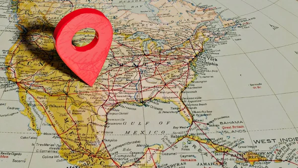 Locatie Pin Kaart Van Verenigde Staten Van Amerika — Stockfoto