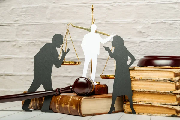 Silhouette Symbol Child Custody Family Law Proceedings Divorce Mediation Legal Stock Obrázky
