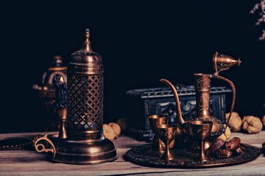 Arabic Cuisine. Middle Eastern traditional lunch. Its also Ramadan Iftar. The Meal eaten by Muslims after sunset during Ramadan