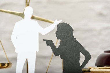 Man shouting on woman. Shadows silhouette of couple having quarrel, family problems, conflicts in relationships.