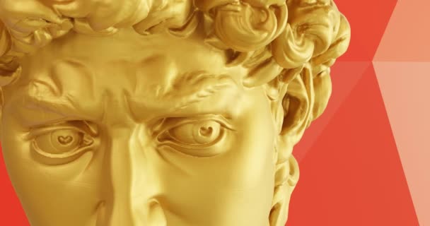 Makro Panorering Michelangelos Staty David Horisontell Panorama — Stockvideo