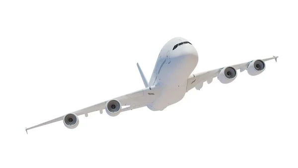 Великий Пасажирський Літак Ізольований Білому Тлі — стокове фото