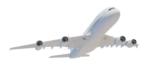 白い背景で隔離された大きい乗客の飛行機 — ストック写真