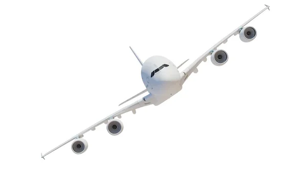 Nagy Utasszállító Repülőgép Elszigetelt Fehér Background — Stock Fotó
