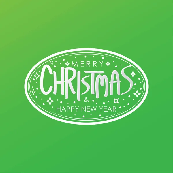 メリークリスマスとハッピーニューイヤーグリーンの背景ベクトルのデザインに挨拶します ポスター カード — ストックベクタ