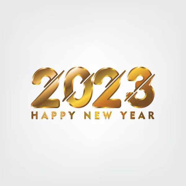 Ouro 2023 Feliz Ano Novo Saudação Ilustração Vetorial Elemento Design — Vetor de Stock