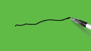Soyut yeşil arkaplan üzerinde siyah çizgili mavi renkli küçük timsah çiz