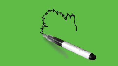 Soyut yeşil arkaplanda siyah çizgili mavi renkli Japon tavşanı ya da tavşan memeli tavşanı çiz