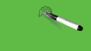 Gözyaşları, kapalı gözler, düz kıvırcık kahverengi saçlar yeşil gömlek, kırmızı pantolon ve soyut yeşil arka planda siyah çizgili mavi ayakkabılar giyen iki elini ağzının üstünde tut.