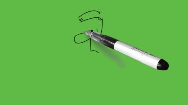 Üzgün yüzlü, yuvarlak gözlü, uzun burunlu, düz duran kahverengi saçlı, sarı gömlekli ve soyut yeşil arka planda siyah çizgili mavi pantolonlu bir çocuk çiz.