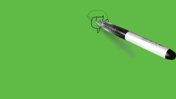 Намалюйте Молодого Емоційного Хлопчика Стоїть Прямо Тримайте Праву Руку Горизонтальною — стокове відео