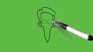 Yaklaş genç çocuk, yüksek sesle ağla. Gözyaşları, yuvarlak gözler, burun ve kahverengi saç. Soyut yeşil arka planda siyah çizgili sarı gömlek giy.